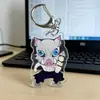 Llavero de Anime Demon Slayer Kamado Tanjirou Nezuko Acrílico Patrón de Dibujos Animados Colgante para Mochila