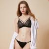 2025 Sujetador Inalámbrico Sin Costuras de Encaje Sexy con Estampado de Cuadros Franceses para Mujer, Sujetador de Soporte Suave