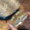 Pulsera Abierta Ruyi de Trébol de Cuatro Hojas Plata Pura 9999 Plata Esterlina Nuevo Estilo Chino Estilo Nicho Estilo Chino Regalo para Novia en el Año de la Serpiente