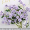 Rosas de Creme Simuladas de 3 Cabeças, Decoração de Fundo para Casamento, Arranjo de Flores para Guia de Estrada, Flores de Seda Estilo Europeu para Casamento, Flores Artificiais