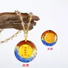 Nuevo Estilo Colgante Vajra Mantra de Vidrio Redondo Ovalado de Plástico Colgante Collar Gran Compasión Nudo Fijo Regalo Budista