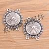 2 cores 28 * 32mm retro liga de zinco família estilo colar pulseira acessórios conector redondo poroso
