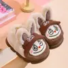 Pantuflas de algodón para niñas, lindas y cálidas con forro de felpa, zapatos peludos para niños, zapatos de algodón antideslizantes de suela gruesa para el hogar, para padres e hijos, para invierno