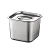 Contenedor de Manteca de Cocina Transfronterizo, Cubo Cuadrado, Frasco Comercial para Condimentos con Tapa, Caja para Condimentos, Frasco para Condimentos, Contenedor de Acero Inoxidable para Sabores