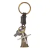 Llavero Creativo Popular Nuevo Europeo y Americano Regalo Pequeño para Hombre y Mujer Aleación Bronce Ancla de Barco Vintage Colgante de Cuero Trenzado