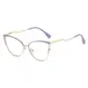 Armação de Óculos Europeia e Americana Estilo Ins Espelho Plano Feminina Tendência Metal Cortado Alto Padrão Olho de Gato Óculos com Lentes que Mudam de Cor Anti-Luz Azul Transfronteiriços