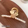 Pinza para el Cabello de Metal para Mujer, Pinza Tiburón de Lujo de Alta Gama, Pasador para Peinados Recogidos, Accesorio para el Cabello con Perlas para la Parte Trasera de la Cabeza