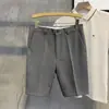 Pantalones Cortos Nuevos de Verano 2024 Estilo Coreano Modernos Versátiles Ajustados de Longitud Media Color Sólido Sin Arrugas Pantalones Casuales para Hombre