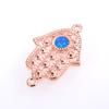 Conector de pulsera para mujer, estilo retro europeo y americano, con forma de hoja de ojo de palma, accesorios de joyería Aobao, con preservación del color, galvanizado