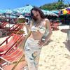 Vestido de Playa Vacaciones en Isla Dos Piezas Sin Tirantes Bikini Sexy Chica Caliente Pecho Pequeño Estilo Puro Deseo Ins Traje de Baño para Aguas Termales