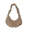 Bolso de hombro único de lunares elegante de nicho para mujer 2026 nuevo bolso cruzado con correa plisada moderno versátil