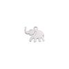 Venta al por mayor al por mayor de altísimos colgantes de elefante lisos en forma de mini animal de acero de titanio, material 304, accesorios de joyería de acero inoxidable