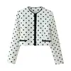 Fabricantes Mayoristas de Ropa para Mujer Transfronterizos Verano 2026 Nuevo Estilo Europeo y Americano Moda Casual Holgada Chaqueta Blazer Corta de Lunares