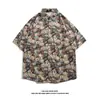 Camisa de Playa para Vacaciones en la Costa de Sanya para Hombre de Manga Corta Estampada Top de Secado Rápido Estilo del Sudeste Asiático Moderno