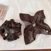 Goma para el pelo de flor de anacardo coreana, Diadema de bufanda cuadrada elegante para mujer, Cuerda para moño de pelo de alta gama, Accesorio para el pelo, Estilo retro coreano