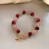 Pulsera Colgante Cola de Pez de Cristal de Fresa Ojo de Tigre Moda Femenina Coreana Dongdaemun Corazón de Chica Estudiante Novia Pulsera Femenina