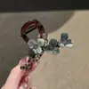 Pinza para el pelo de flor con diamantes de imitación de alta costura, accesorio para el pelo simple y versátil, pinza de tiburón para la parte posterior de la cabeza