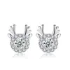 2019 Nuevos pendientes de botón de asta de alce de plata de ley de moda para mujer, pendientes de alta calidad, diseño elegante de nicho, pendientes de celebridad en línea