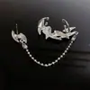 Accesorios Góticos Nuevos Europeos y Americanos Pendientes Punk de Dardos Borla de Metal Plateado Par Genial Pendientes para Mujer