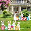 Letreros de Pascua para el Jardín Conejo y Huevo Decoraciones para Fiesta de Pascua en el Exterior del Jardín y el Césped