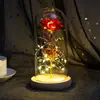 Flor Eterna Flor de Rosa Abajur de Vidro Flor de Simulação Dia dos Namorados Natal Aniversário Presente Decoração de Casa Luz Noturna