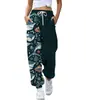 Calça Harem Feminina Estampada Digitalmente em 3D com Duas Cores, Casual Esportiva, com Cordão e Elástico no Tornozelo, Roupas Femininas Outono 2021 Nova