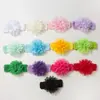 Novo Produto Transfronteiriço Europeu e Americano Faixa de Cabeça Infantil de Chiffon com Flor Faixa Elástica para Bebê Fontanela Acessórios de Cabelo Faixa de Cabeça para Bebê