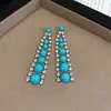 Collar Redondo de Resina Incrustado de Diamantes, Pulsera, Pendientes, Conjunto de Joyería de Estilo Étnico Bohemio Otoño e Invierno, Joyería de Lujo Ligero para Mujeres