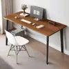 Escritorio de computadora simple, escritorio de oficina, escritorio de acero y madera, diseño minimalista y moderno, escritorio doble económico