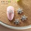 Joyería para uñas transfronteriza serie copo de nieve joyería de aleación arte de uñas navideño invierno simple diamante uña diy atuendo