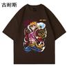 Estación Independiente desea Marca de Moda Retro Americana High Street Camiseta de Manga Corta Lavada y Desgastada Diseño de Verano de Pierna Ancha para Mujer Nicho