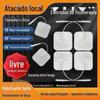 Folha de eletrodo de fisioterapia de pano não imitação 5*5 remendo de massagem 2.0 folha de eletrodo de furo quadrado remendo autoadesivo 4*4 linha de cauda 5*9