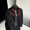 Chaqueta de Cuero para Motocicleta con Cuello Alto de Bloques de Color Americano Retro para Hombre Otoño Tie-Dye Desgastada Fresca de Moda Marca Traje de Vuelo Chaqueta