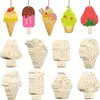 Decoraciones de helado de madera estilo verano DIY en blanco para pintar grafitis manualidades decorativas de madera para colgar