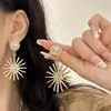 Brincos de Pino Florais Frescos com Agulha de Prata 925 para Mulheres, Brincos de Estilo de Férias de Luxo Leve, Brincos de Pérola de Nicho de Alta Qualidade Atacado