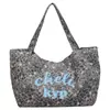 Bolsa Tote Estampa de Leopardo Retro Estampa de Letras Grande Capacidade Lona de Mão Ombro Estilo Preguiçoso Para Ir ao Trabalho Compras