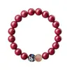 Novo Bracelete Natural de Cinábrio de Alto Teor para o Ano do Dragão, Bracelete Feminino Estilo Lótus, Presente Atacado