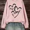 Sudadera con Estampado de Corazones de Dibujos Animados para Mujer - Suéter Casual de Cuello Redondo y Manga Larga para la Temporada de Otoño e Invierno