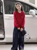 Calça Feminina 2026 Outono Novo Estilo Crianças Médias e Grandes Versátil Jeans de Cor Sólida Calça Wide Leg Roupas de Outono para Crianças Calça Reta