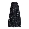 Falda de Malla A-line con Dobladillo Oversize, Estampado Digital de Lunares, Otoño/Invierno 2026, Adelgazante, Nueva Falda Media Versátil Primavera/Otoño