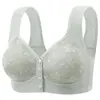 Nuevos Chalecos de Algodón Suave Transpirable Cómodos de Taza Fina Talla Grande para Mujeres de Mediana Edad y Mayores con Broche Frontal, Ropa Interior Estampada sin Aro