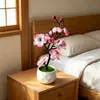 Planta en Maceta Artificial de Flor de Ciruelo de Invierno de 7 Flores de Amazon para Decoración del Hogar y la Oficina, Bonsái Pequeño, Regalo de Año Nuevo, Adorno de Flor de Ciruelo