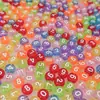 4*7mm Contas Digitais Acrílico Redondas Soltas Pulseira de Amizade com Contas Digitais Feita à Mão Acessórios de Joias DIY