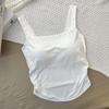 Camisola Nueva de Seda Helada Estilo Coreano 2024 para Mujer, Copa Única Irregular, Corte Ajustado, Top de Ropa Exterior de Moda