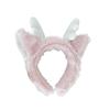 Linda Diadema de Cuernos de Dragón de Peluche con Corazón para Niña, Cuernos de Dibujos Animados, Banda para el Cabello para Lavar la Cara, Tocado de Dragón Blanco, Diadema Divertida para Actuaciones