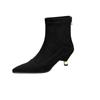 Botas Delgadas de Punta Casuales y Versátiles 2025 Otoño e Invierno Nuevas Botines Cortos de Tacón Gato Exportación Tallas Grandes y Pequeñas Botas de Moda de Terciopelo Elástico