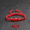 Pulsera de Cuerda Roja para Hombres y Mujeres Pulsera Joyería Tejida a Mano Esmalte Año del Zodíaco Chino Estilo Nacional Pulsera de Cuerda Roja