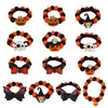 Collar de bola de pelo de Halloween transfronterizo para mascotas, gato, perro, accesorios con cara de calabaza, collar, cuerda elástica, bufanda para gato