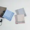Lenço tingido em fio estilo vintage absorvente de suor para idosos, lenço portátil nostálgico para mulheres, lenço de algodão puro para homens