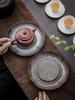 Plato de Apoyo para Olla de Gres Mesa de Burbujas Secas Olla de Arcilla Púrpura Vintage Tapa de Cuenco de Cerámica Almacenamiento Hervidor Soporte Almohadilla para Olla de Burbujas Secas Bandeja para Té